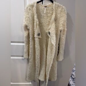 Free People • Wool Blend Shaggy Fuzzy Long Duster Cardigan Sweater (Size XS)